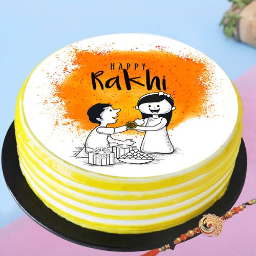 Order Rakhi Cakes Online, Buy Online Rakhi Cakes, Send Rakhi Cakes to Brother, order customized rakhi cakes, online best rakhi cakes